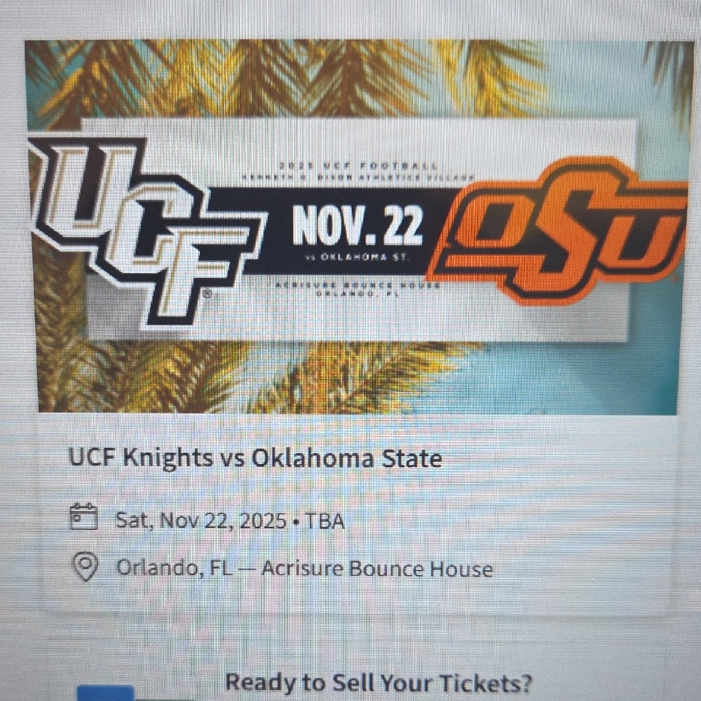 UCF Knights vs Oklahoma State Ticket